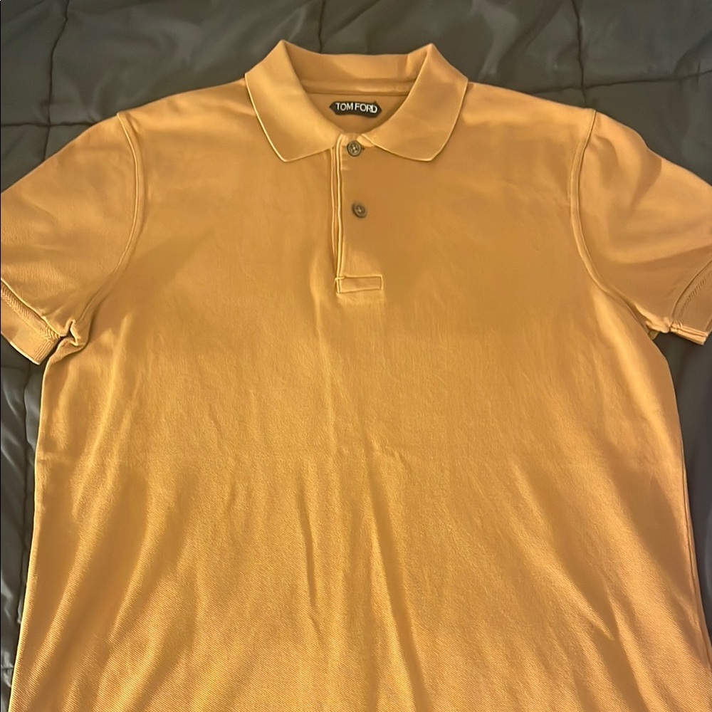 Tom Ford Men's Tan Polo Shirt size Large.